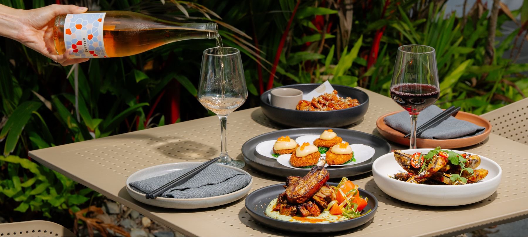 Asian-inspired fare, designed for digging in.